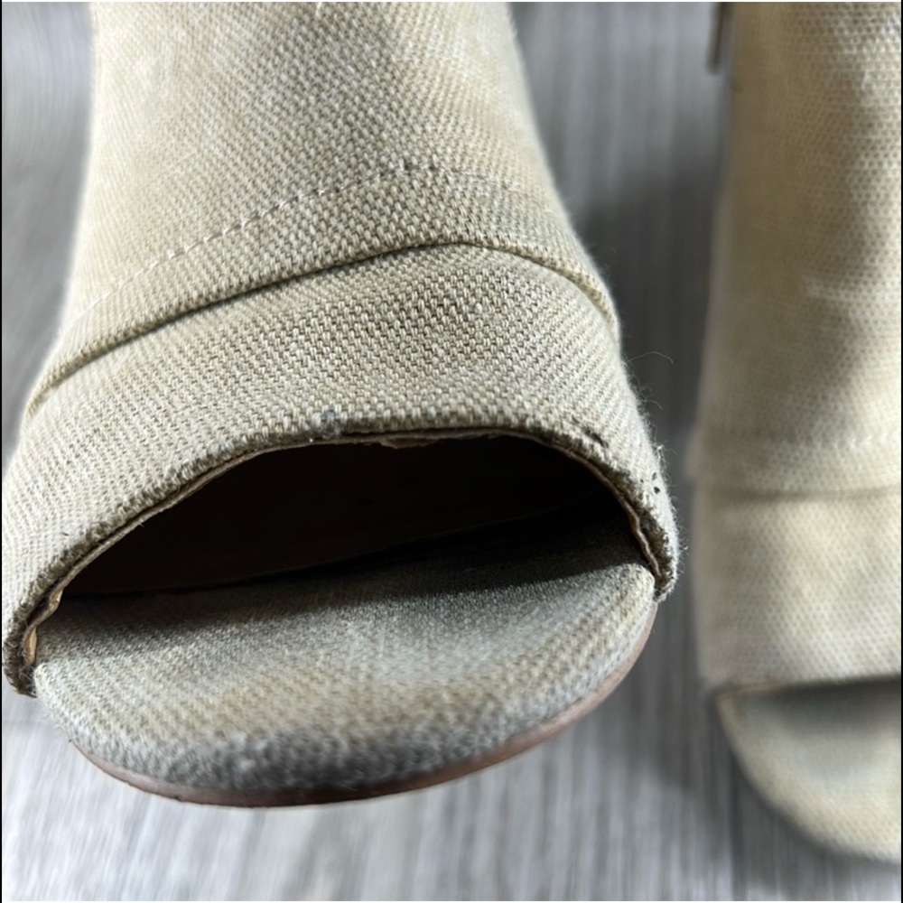 Splendid Tan Peep-Toe Heeled Boots - Picture 16 of 16